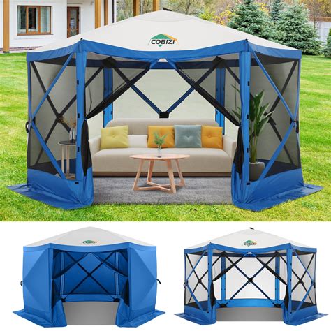 Cobizi 12x12ft Pop Up Canopy Gazebo Outdoor Canopy Tent Screen House With 6 Sidewalls And