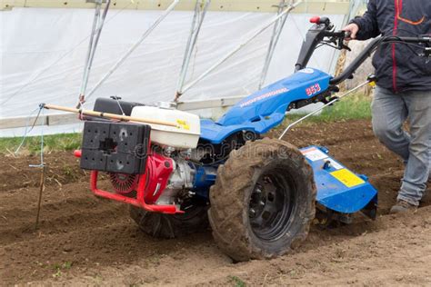 Bcs 853 Popular Tractor Unit Rototiller Working Soil Dirt On Out