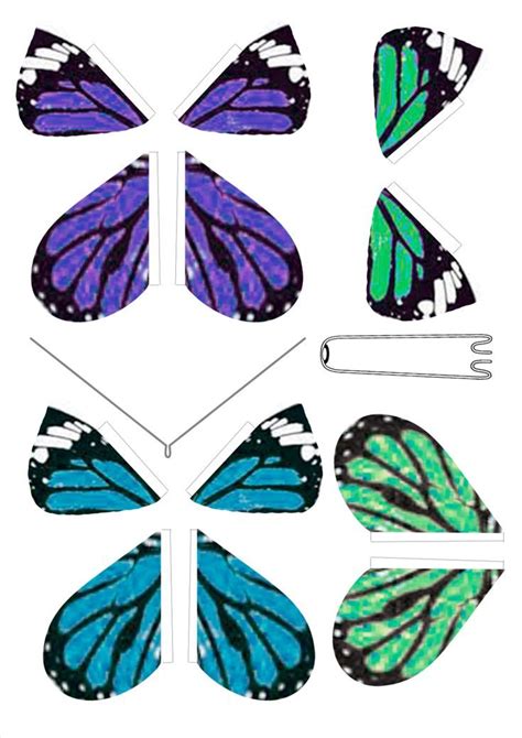 Plantilla Mariposa Voladora Papel Manualidades Manualidades fáciles