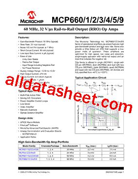 MCP662T E MF Datasheet PDF Microchip Technology