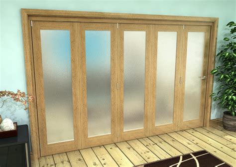 2060x3128x133mm 10ft 5 Door Oak P10 Roomfold Grande Frosted