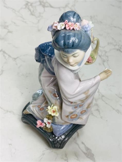 Lladro Geisha Michiko 1447 Porcelain Figurine Etsy