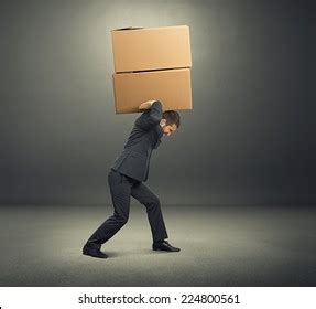 Man Carries Two Heavy Boxes Stock Photo Shutterstock