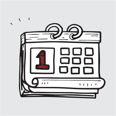 Calendrier Pliant Doodle Dessiné à La Main Avec Vecteur De Style Art