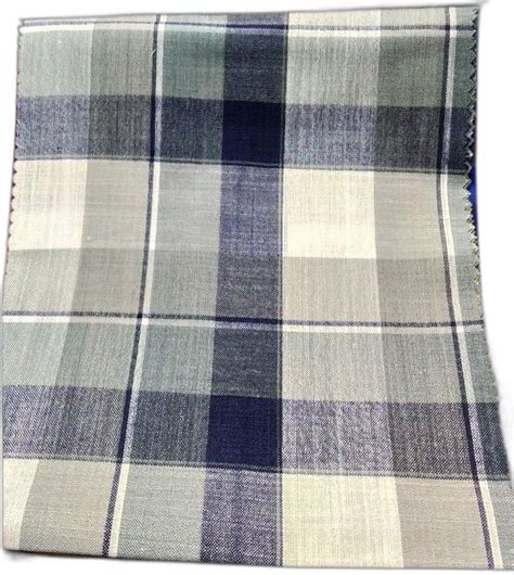 White Grey And Black Check Printed Cotton Shirting Fabrics Handwash