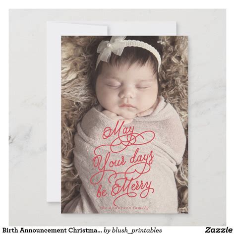 Birth Announcement Christmas Card Zazzle Birth Announcement