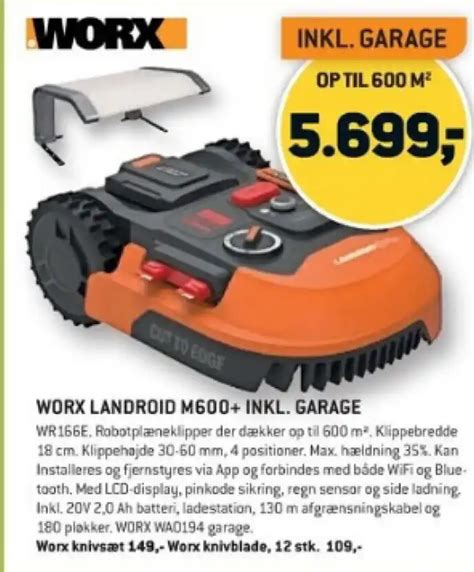 WORX LANDROID M600 INKL GARAGE Tilbud Hos XL BYG