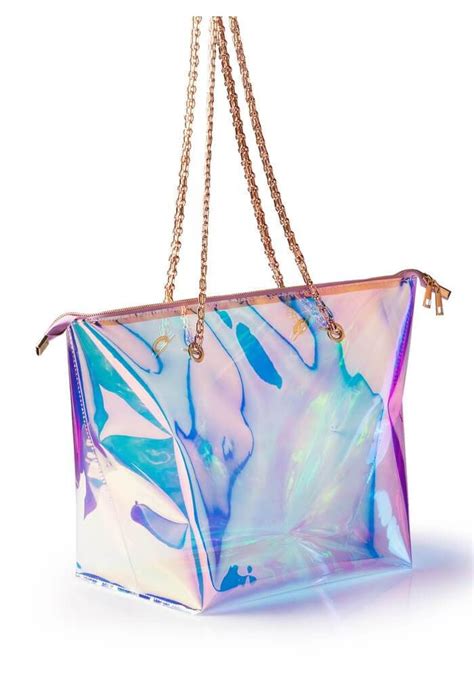 Iridescent Zip All Tote Holographic Purse Holographic Bag Purses