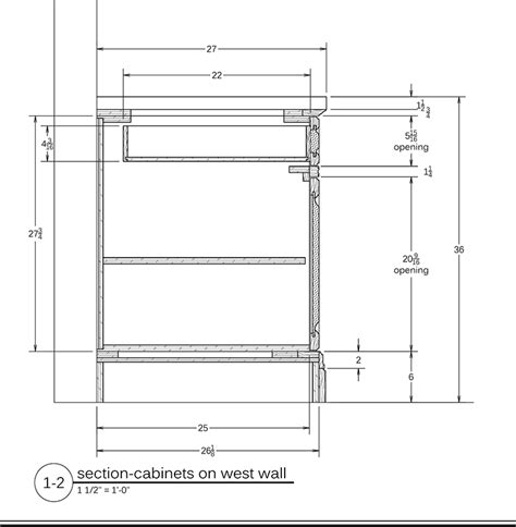 Kitchen Cabinet Section Drawing Things In The Kitchen