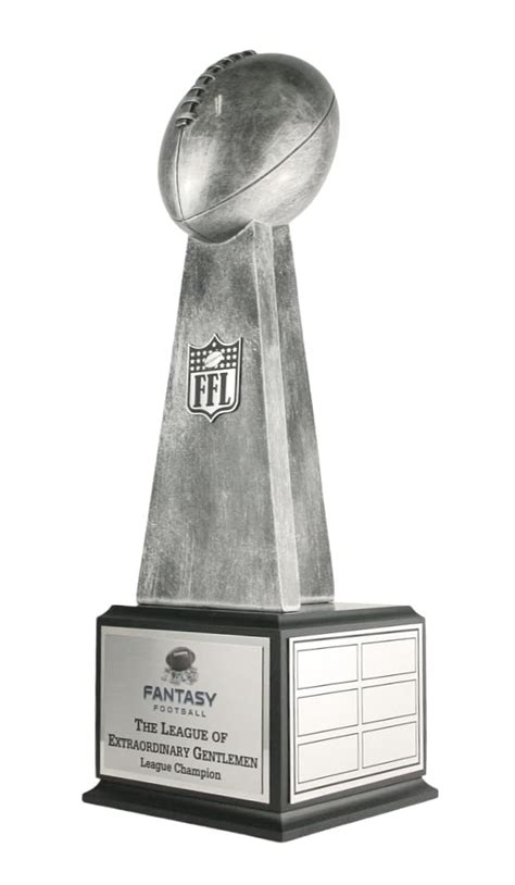 Buy The Ultimate Fantasy Football League Trophy; 19" Lombardi Style Trophy on Matte Black Base w ...