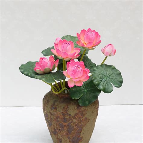 7 Heads Artificial Lotus Flower In 4 Colors For Bouquet Lotus Etsy