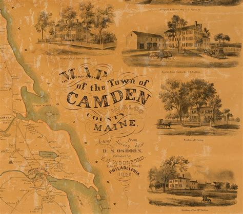 Camden, Maine in 1856 - Rare & Antique Maps