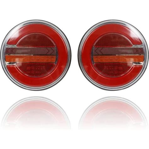 2 Pcs Led Remorque Feux Arrière 12V 24V Rond Étanche Feu Arrière Frein