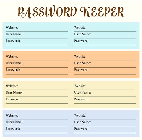 Password Log Sheets 10 Free Pdf Printables Printablee