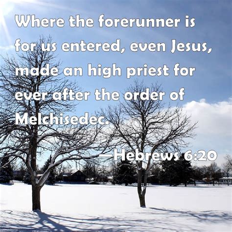 Hebrews Where The Forerunner Is For Us Entered Even Jesus Made