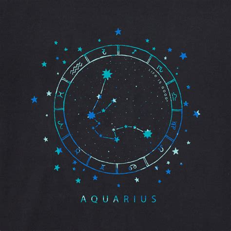 Mens Zodiac Constellation Aquarius Crusher Tee Life Is Good