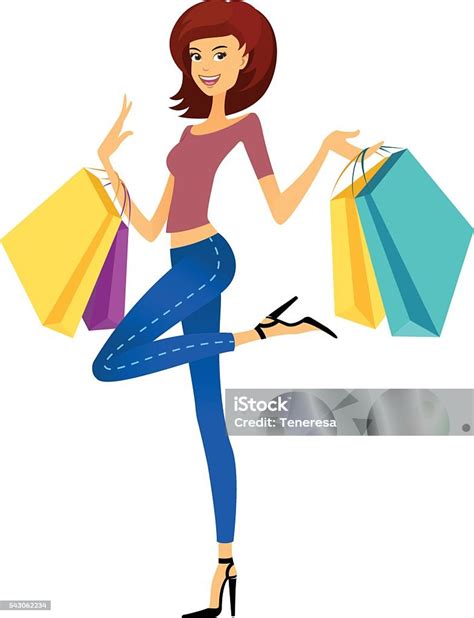 Fashion Shopping Girl Beautiful Woman With Shopping Bags Shopper Stock