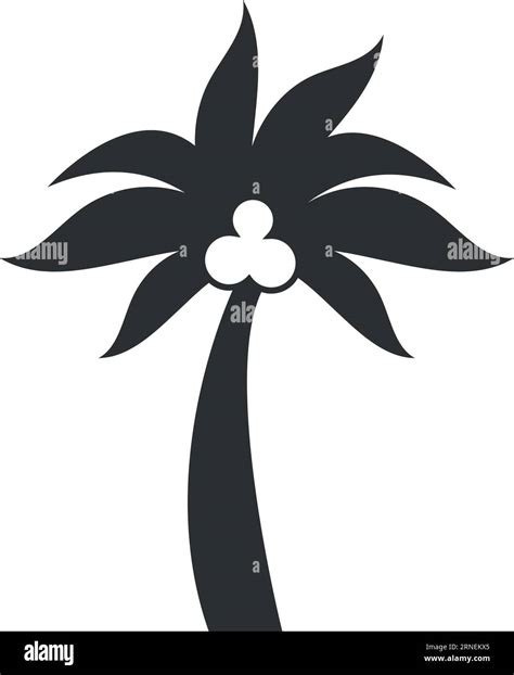 Coconut Palm Black Silhouette Exotic Beach Symbol Stock Vector Image And Art Alamy