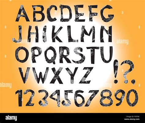 English Hand Drawn Alphabet Stock Vector Image Art Alamy