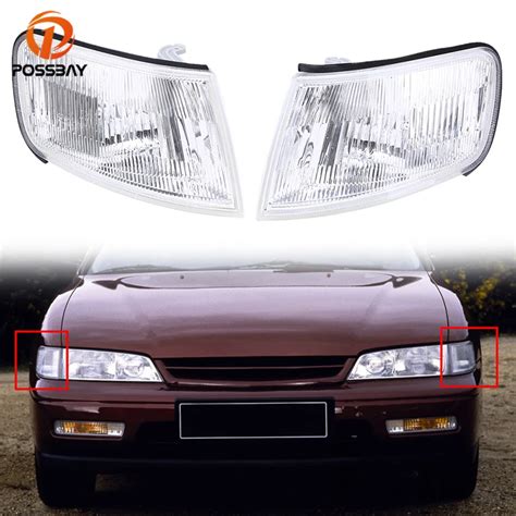 Possbay Clear Lens Indicator Side Light Front Corner Lights Lamp Housing For Honda Accord Coupe