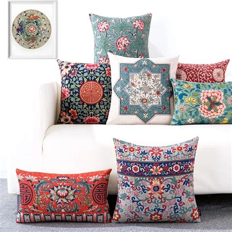 Floral Bohemian Oriental Indian Cushion Cover Geometric Sofa Shabby Chic Throw Pillow Case