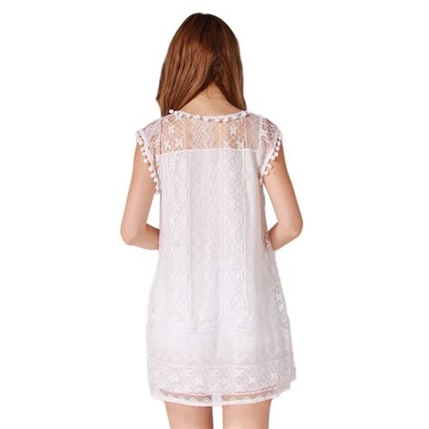 Fashion Lace Party Dress Sexy Sleeveless Beach Mini Dress