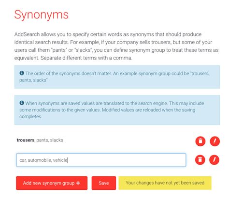 Setting Up Synonyms Addsearch Documentation