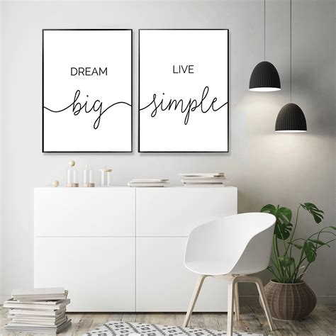 Black & White Simple Life Quotes Wall Art Minimalist Inspirational Canvas Prints – NordicWallArt.com