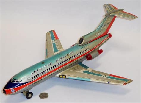 Lot Vintage 1950 S Marx American Airlines N7271A Astro Jet B O Tin Litho