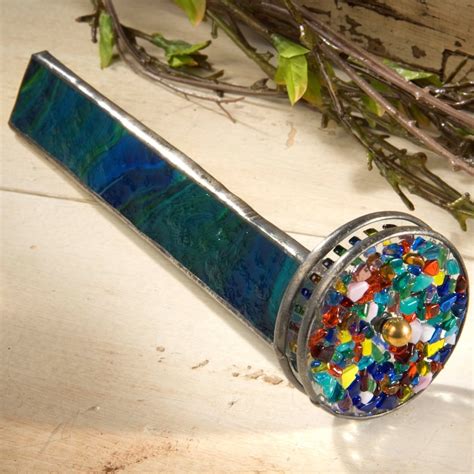 Kaleidoscope Stained Glass Green Blue Opalescent Double Wheel Etsy