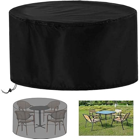 WZDD Funda para Mesa Redonda De Jardín Impermeable Cubierta Protectora