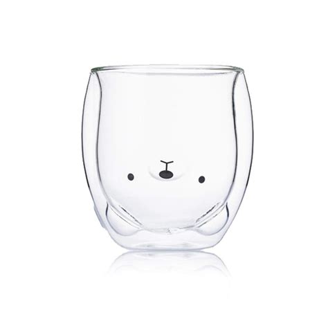 Bear Face Double Wall Insulated Glass Tumbler Unbranded ★ Thursday Living