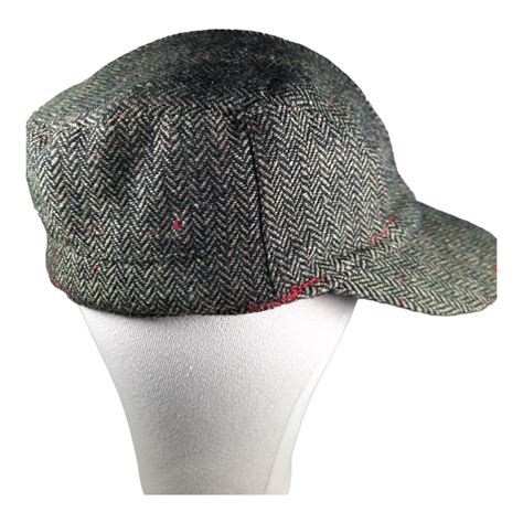 Stetson Newsboy Cabbie Driving Cap Hat Size Small Med Black Green Red