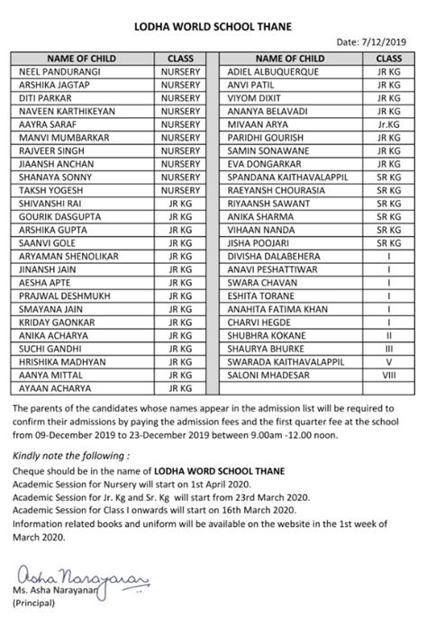 Admission List Template Free List Templates