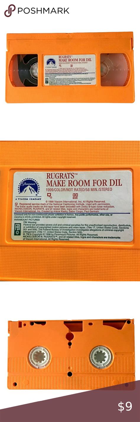 Nickelodeon Rugrats Vhs Video Tape Make Room For Dil Vintage No