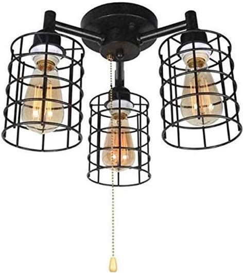 Plafonnier Industriel R Tro X E Led Lampes De Plafond Cage En Fer