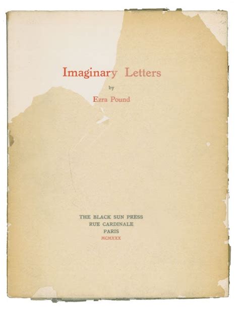 Imaginary Letters Ezra Pound First Edition No 5 Of 50 Copies