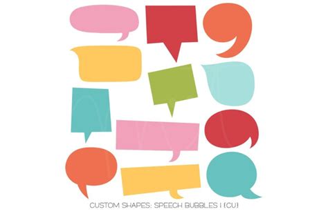 Speech Bubbles Shapes 1 Graphic By Miss Tiina · Creative Fabrica