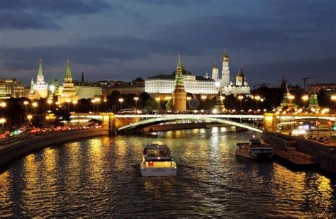 Moscow Kremlin at Night. Color Photo. Editorial Photo - Image of ...