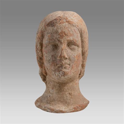 Ancient Etruscan Terracotta Votive Female Head C5th Century Bc Auction