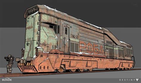 Destiny Cosmodrome Engine Train Art Sci Fi Concept Art Dieselpunk