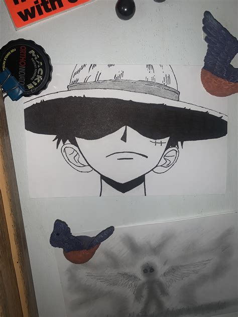 A drawing of Luffy I did while ago :) I love the hat shadow scenes! : r ...