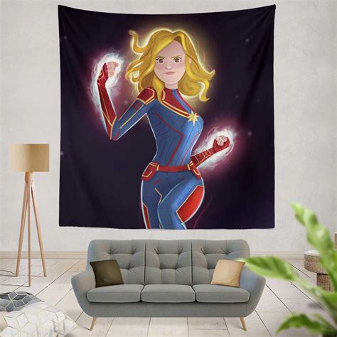 Captain Marvel Comics Carol Danvers Chibi Avenger Wall Tapestry