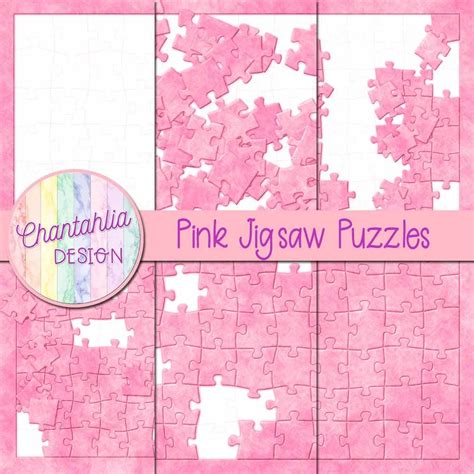 Free Digital Papers Featuring Pink Jigsaw Puzzles Designs