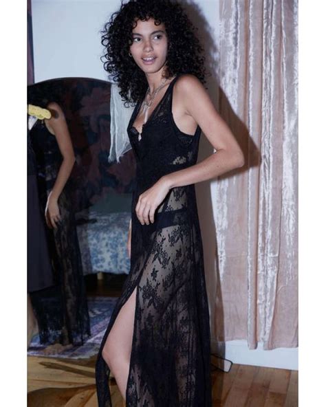 Urban Outfitters Uo Nico Lace Sheer Maxi Dress In Black Lyst