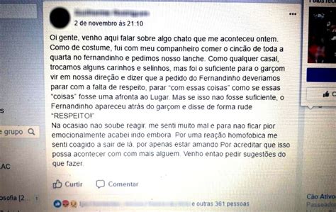 Estudantes E Ativistas Fazem Ato Ap S Casal Gay Relatar Discrimina O Em Lanchonete Bauru E