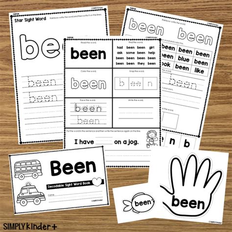 Been Sight Word Activities Simply Kinder Plus