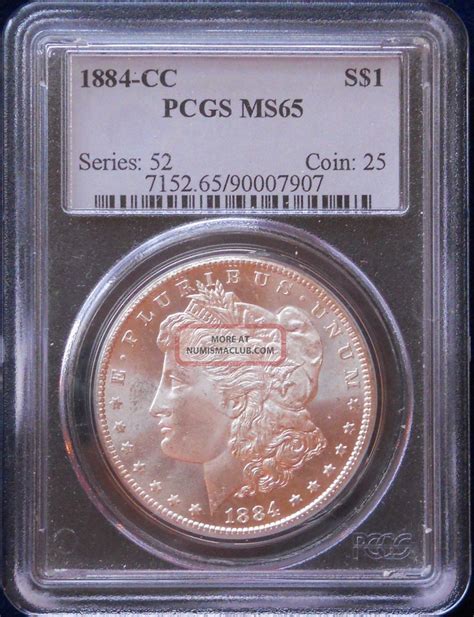 1884 Cc Morgan Silver Dollar Graded Pcgs Ms65