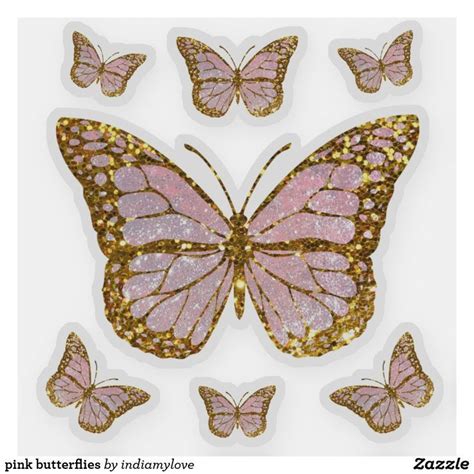 Pink Butterflies Sticker In 2021 Pink Butterfly