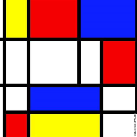 Oil painting reproduction of Composition 08 (Mondrian)